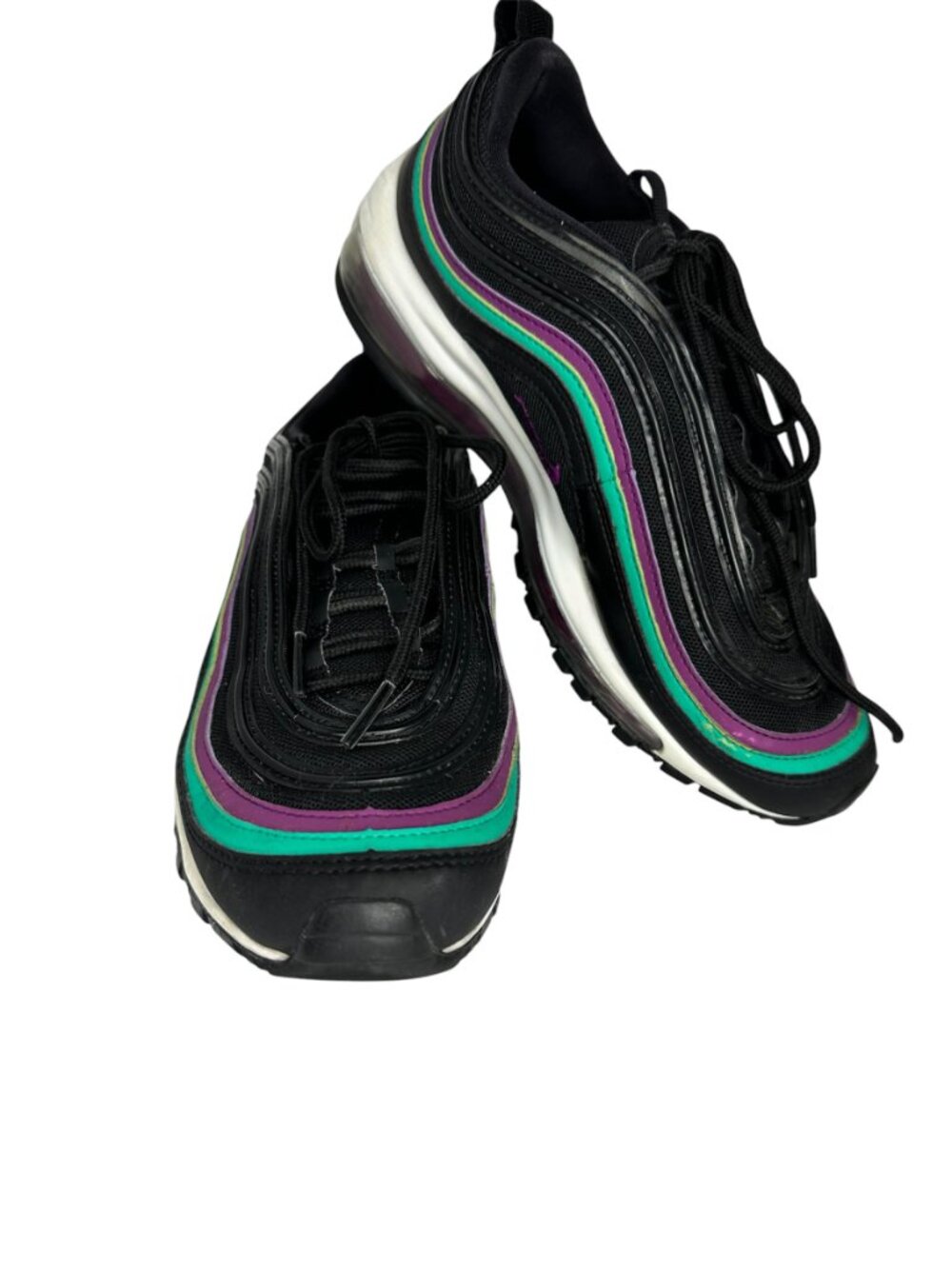 Nike Air Max 97 Black Teal Purple Sneakers Women's Size 8.5 Running Shoes